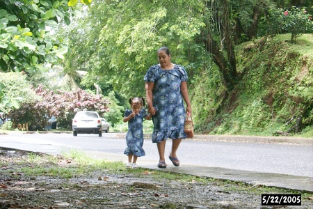 Shanalin and Shrue walking home from church north side of state capitol