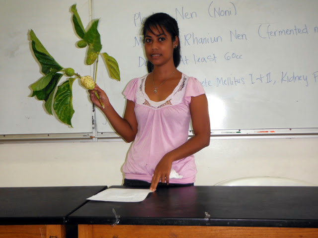 Katielyne with Morinda citrifolia