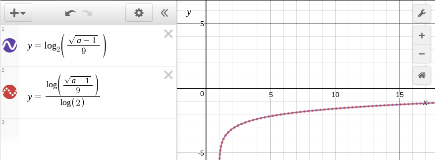 Desmos graphing calculator screen shot