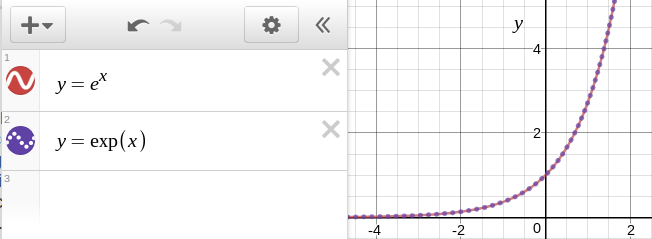 Desmos graphing calculator screen shot