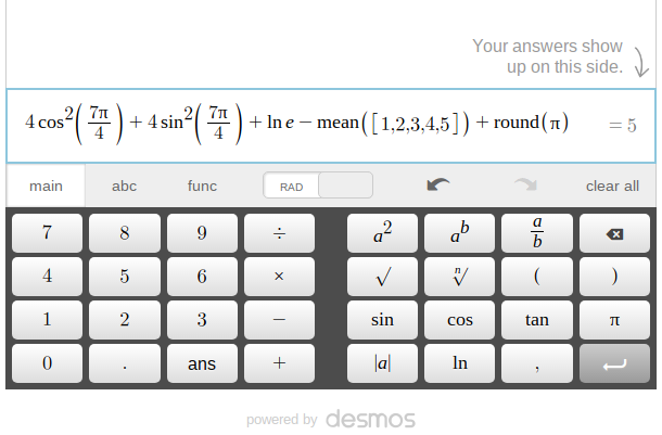 Desmos geometric constructions scratch pad screen shot