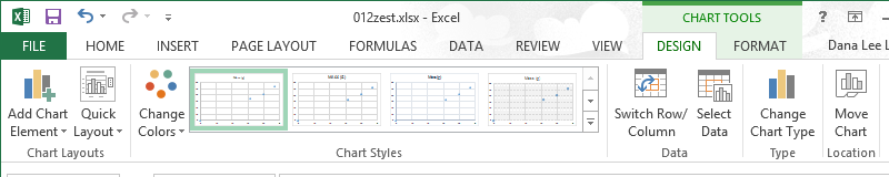 Excel 2013 xy scattergraphing