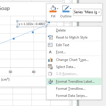 Excel 2013 xy scattergraphing