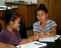 Students working in a physical
science laboratory