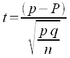 proportion teststatistic