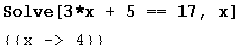 Mathematica first degree equation