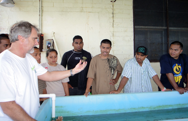 COM-FSM Students Learning Aquaculture methods.