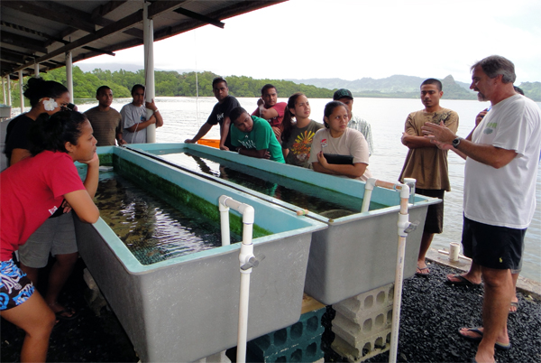 COM-FSM Students Learning Aquaculture methods.