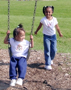 Shana and Sharisey at the park in Argyle