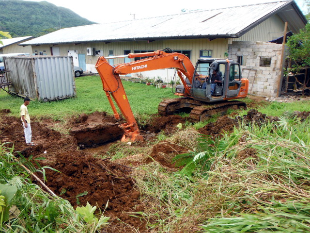 Work on septic tank