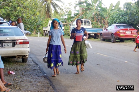 Kosraen coffee girls during a funeral in Kosrae