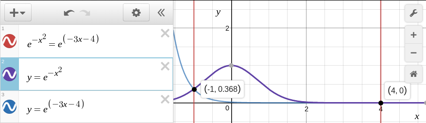 Desmos graphing calculator screen shot