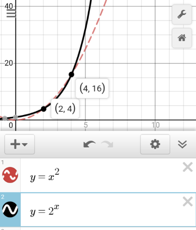 Desmos graphing calculator screen shot