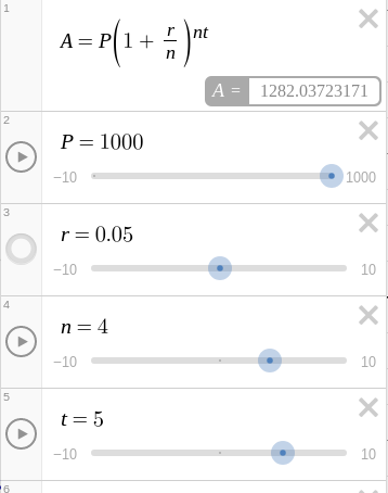 Desmos graphing calculator screen shot