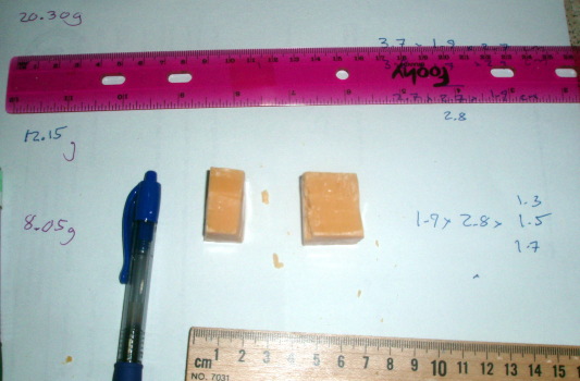 two smaller soap slabs