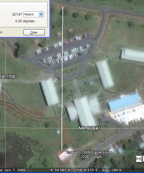 a line of longitude on the college campus