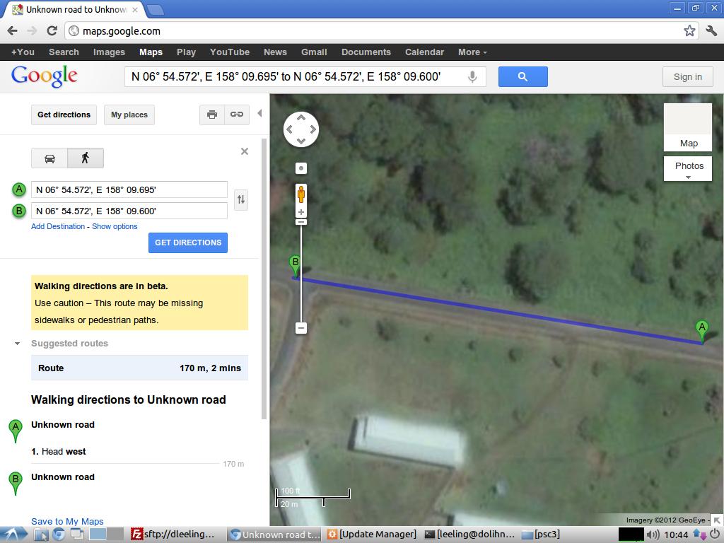 Google maps screen shot