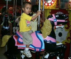30 May 2003: Merry go round horse at circus