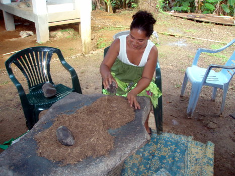 In Pohnpei, women can also pound sakau
