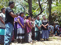 Chuukese students sing at the funeral