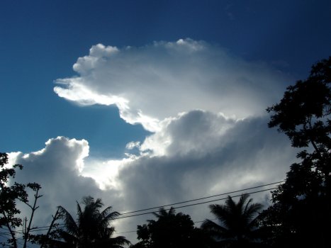 Cumulonimbus in the early morning over Pohnpei