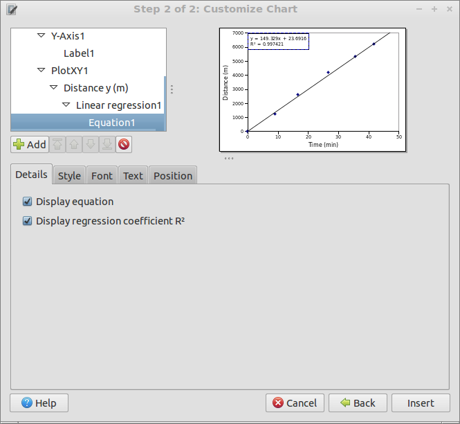 Gnumeric xy scattergraph chart wizard