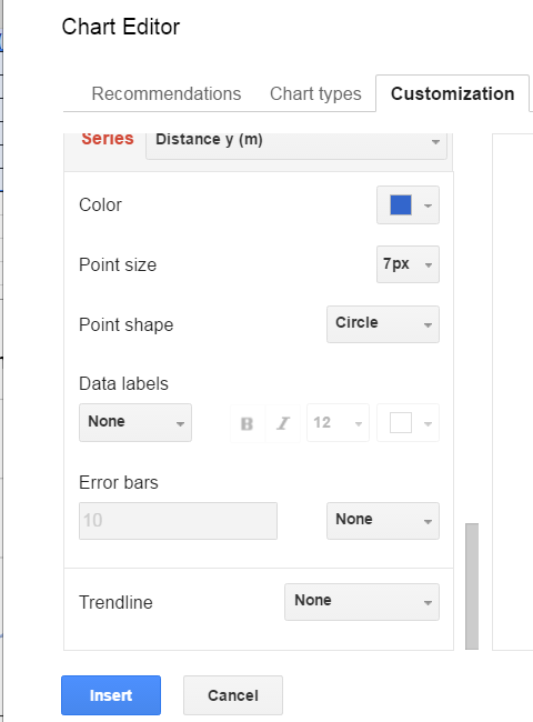 Google Sheets linear regression process image