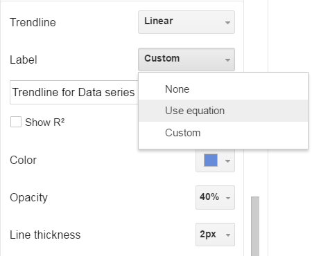 Google Sheets linear regression process image