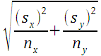 standard error for two sample means