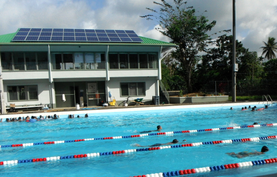 Swimming laps at Nan Pepper