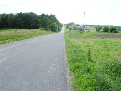Looking west along the road.