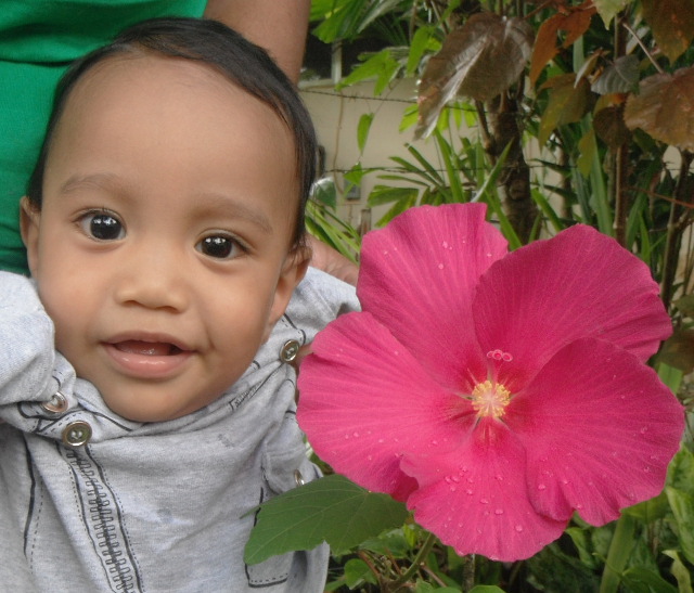 baby with flower