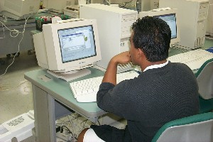 Student working on image scanning