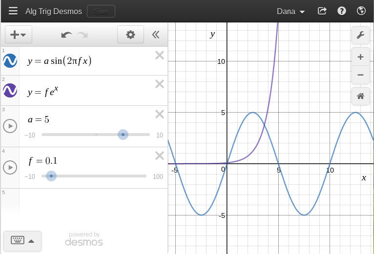 Desmos graphing calculator screen shot