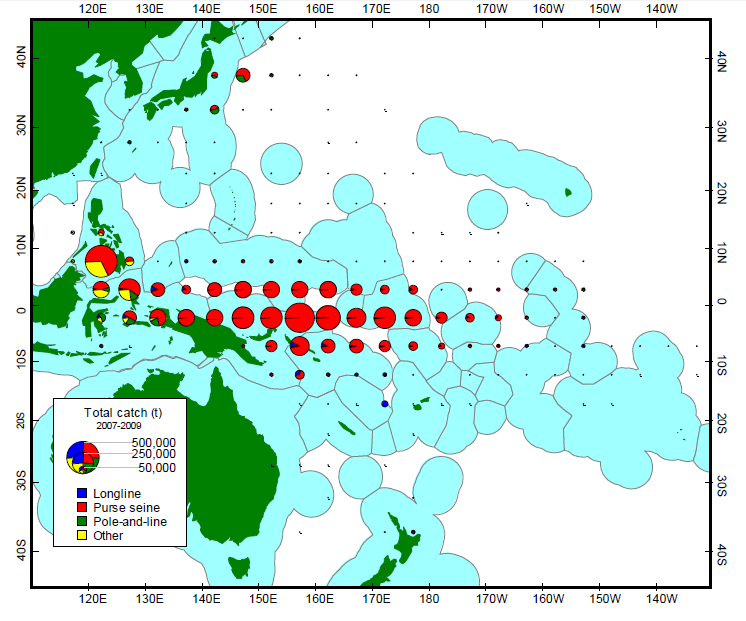 Pacific skipjack distribution